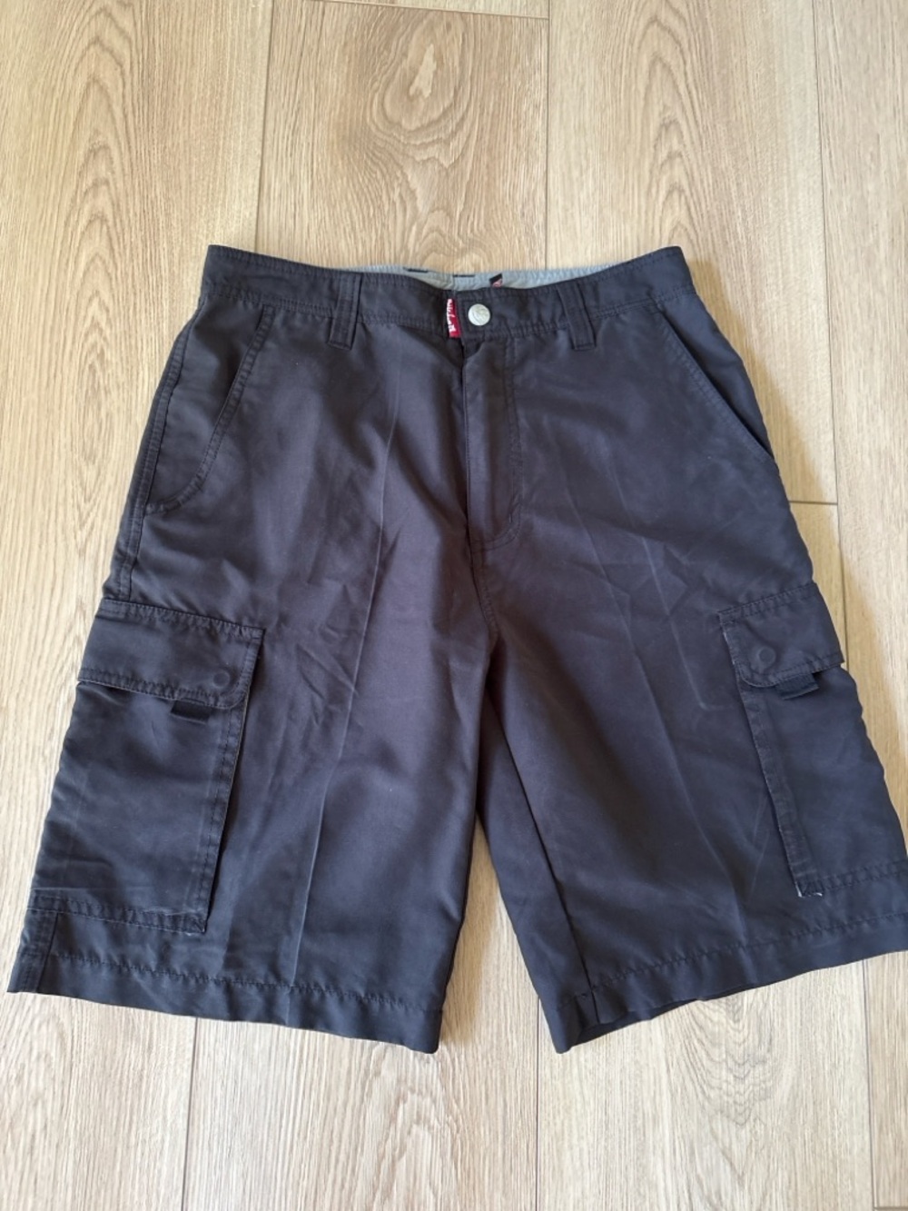 Quiksilver Cargo Shorts Men's Size 30 Black Flat Front Utility Casual